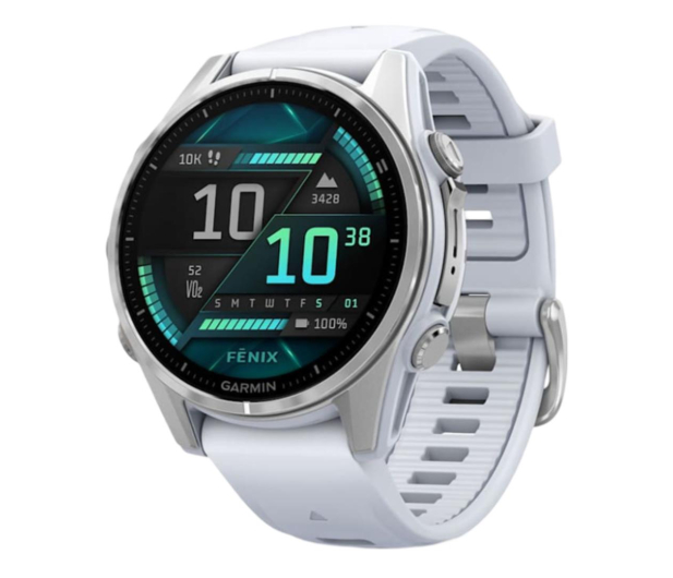 GARMIN Fenix 8 AMOLED Standard Edition 43mm Srebrny z białym paskiem (010-02903-00) - 1277066 - zdjęcie